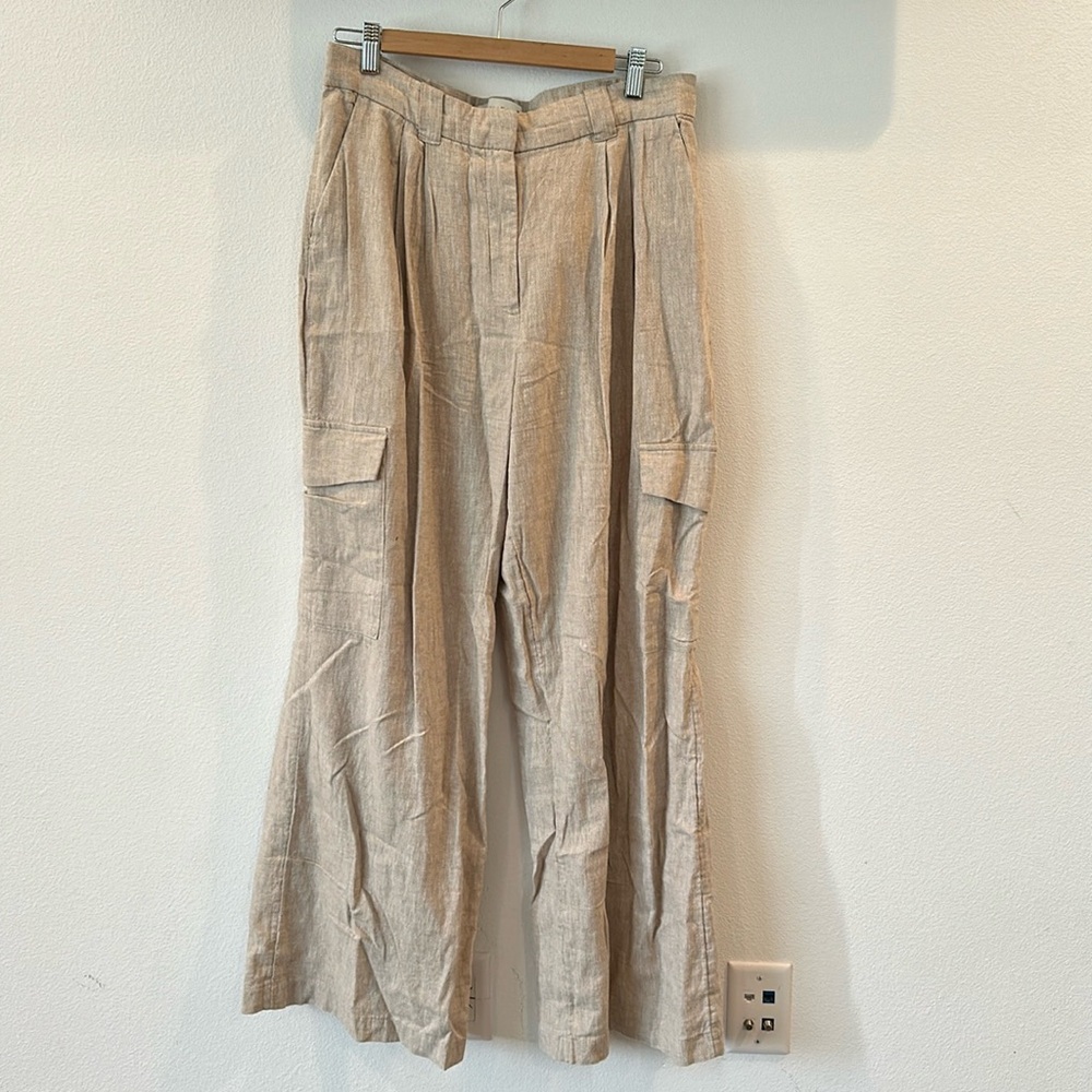 Relaxed linen style cargo pants